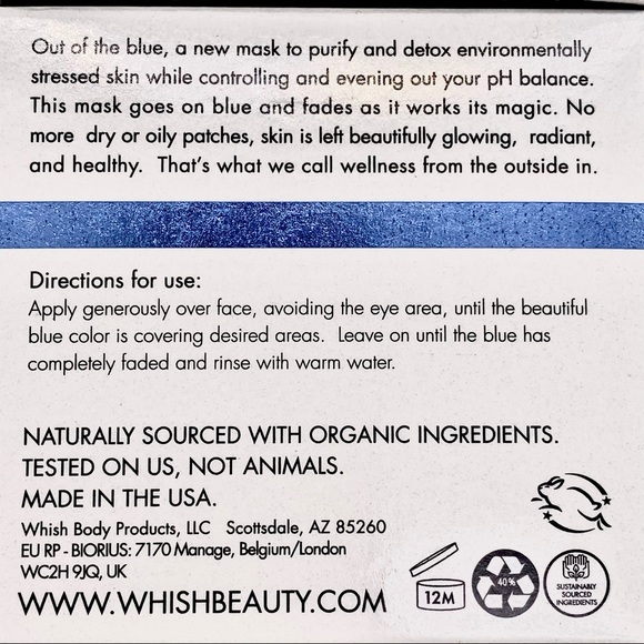 NIB Whish Blue Match Restoring & Purifying Mask - Picture 14 of 15